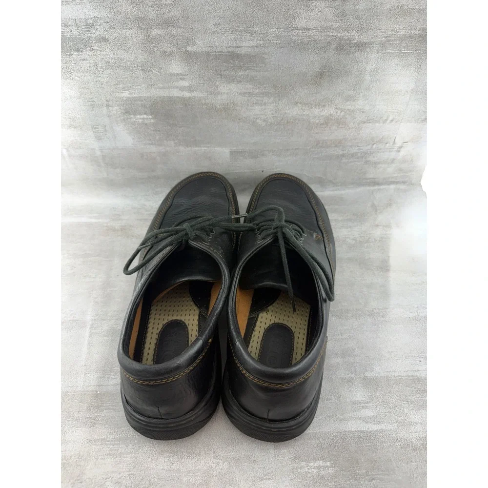 Born Men Black Leather Moc Toe Oxford Lace Up Shoes Sz 11.5 US 45.5 EU
